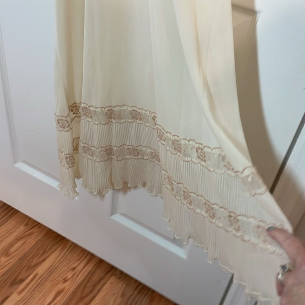 Vintage Nylon Nightgown, aesthetic, Beige, cream, Dress, Slip, Small - Picture 8 of 13
